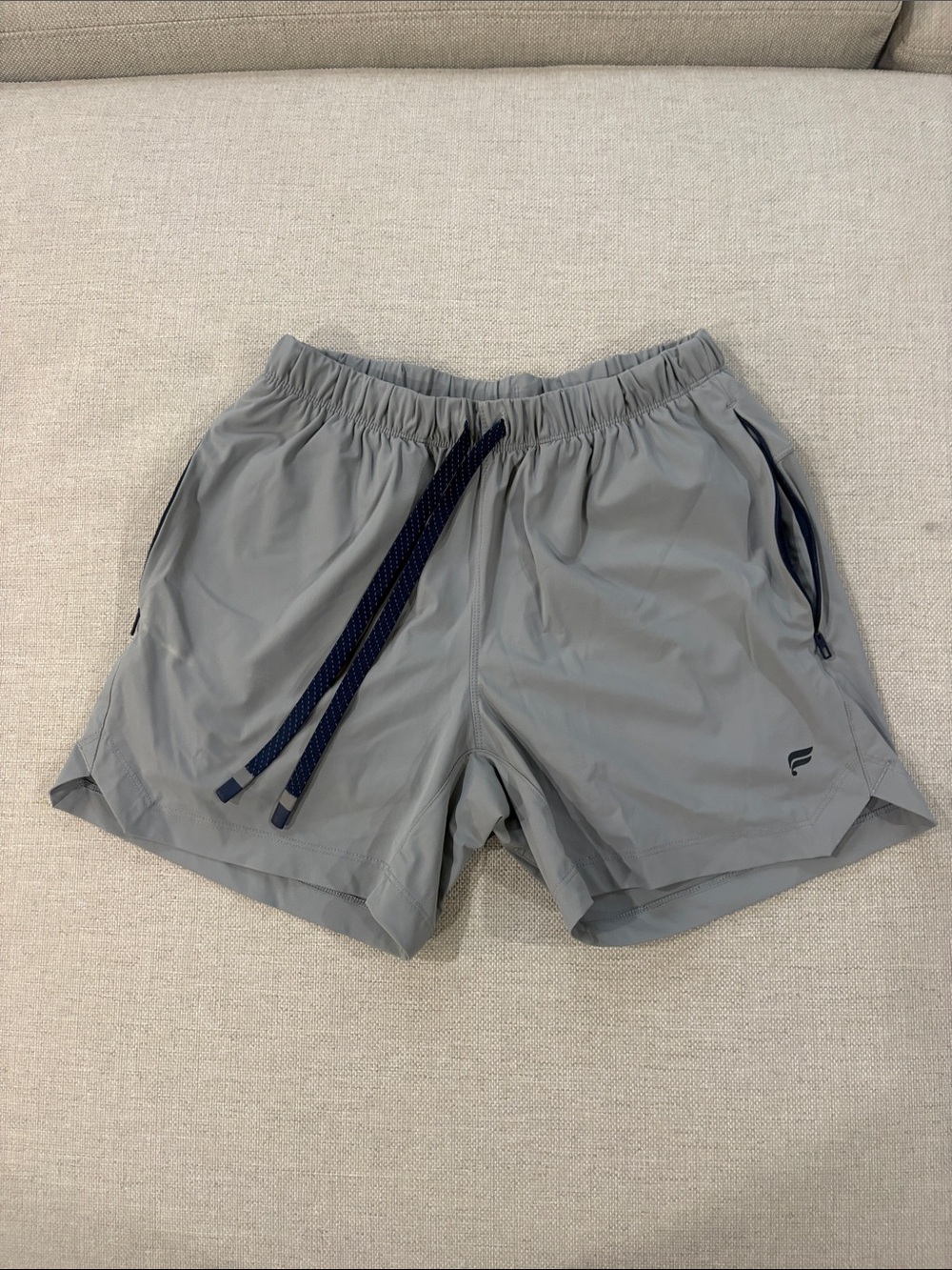 Fabletics Men's Grey Active Shorts with Drawstring